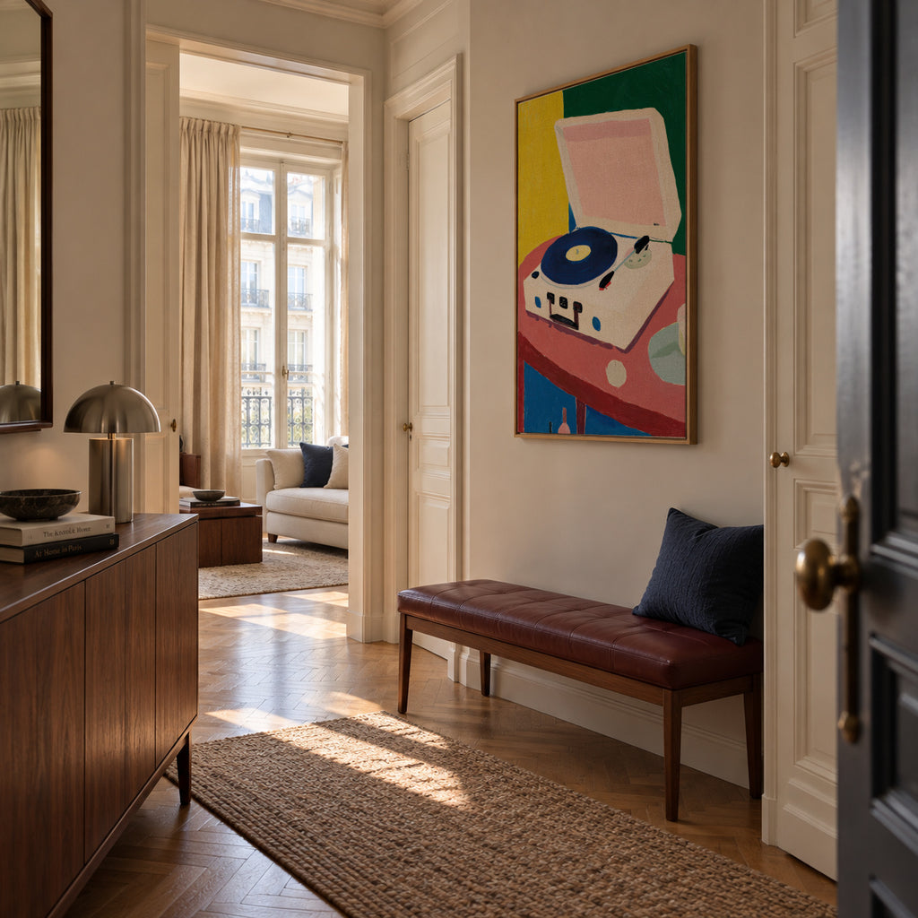 Vinyl Morning - Framed canvas in an interior
