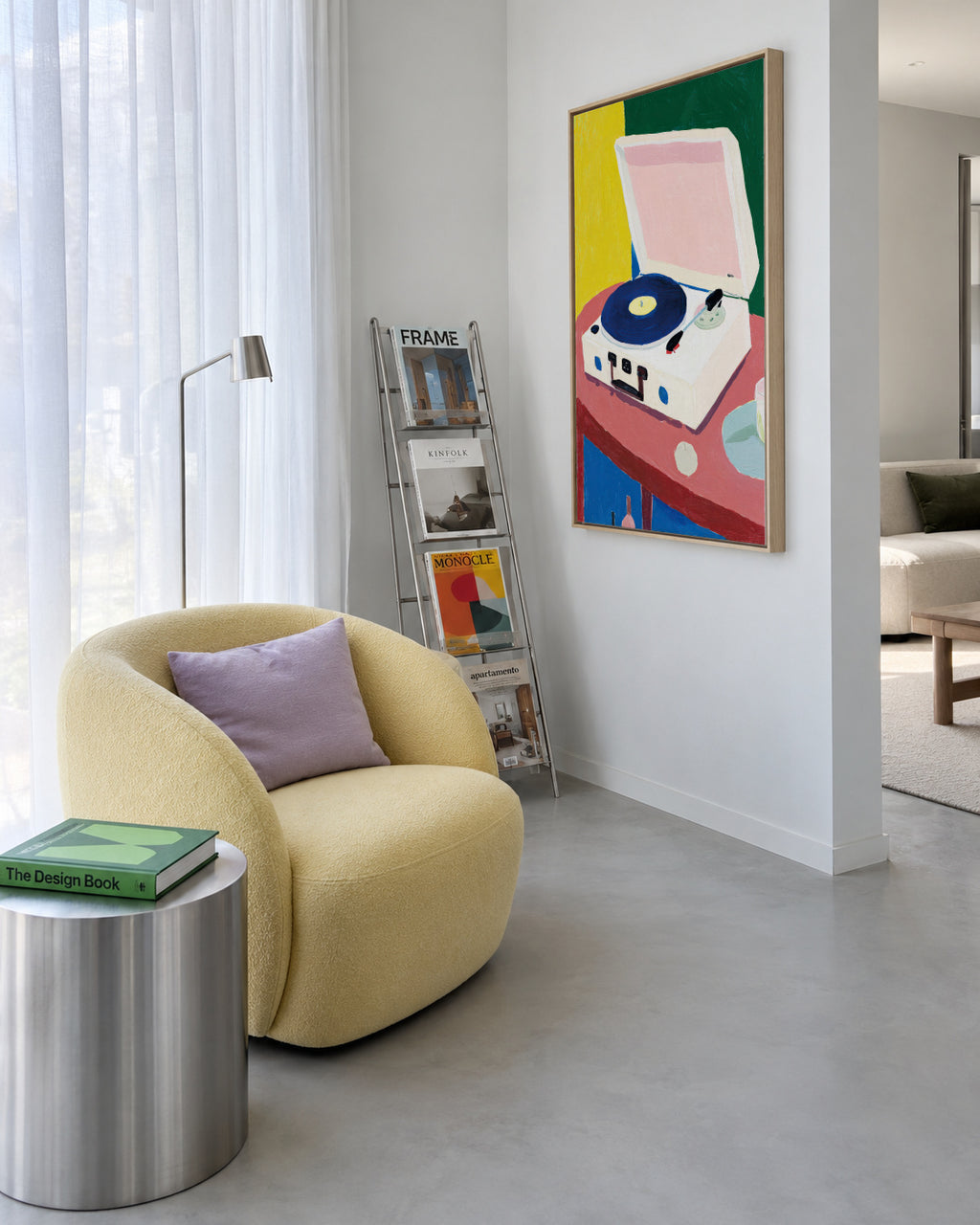 Vinyl Morning - Framed canvas in an interior