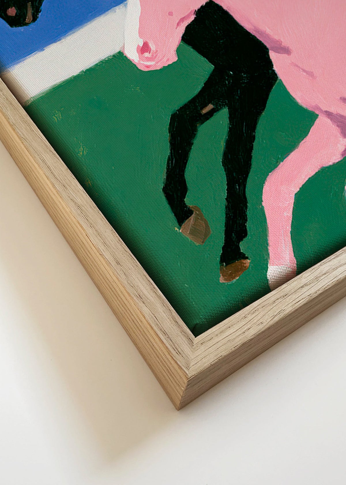 Kunstwerk vier galoppierende Pferde in flächigen Farben