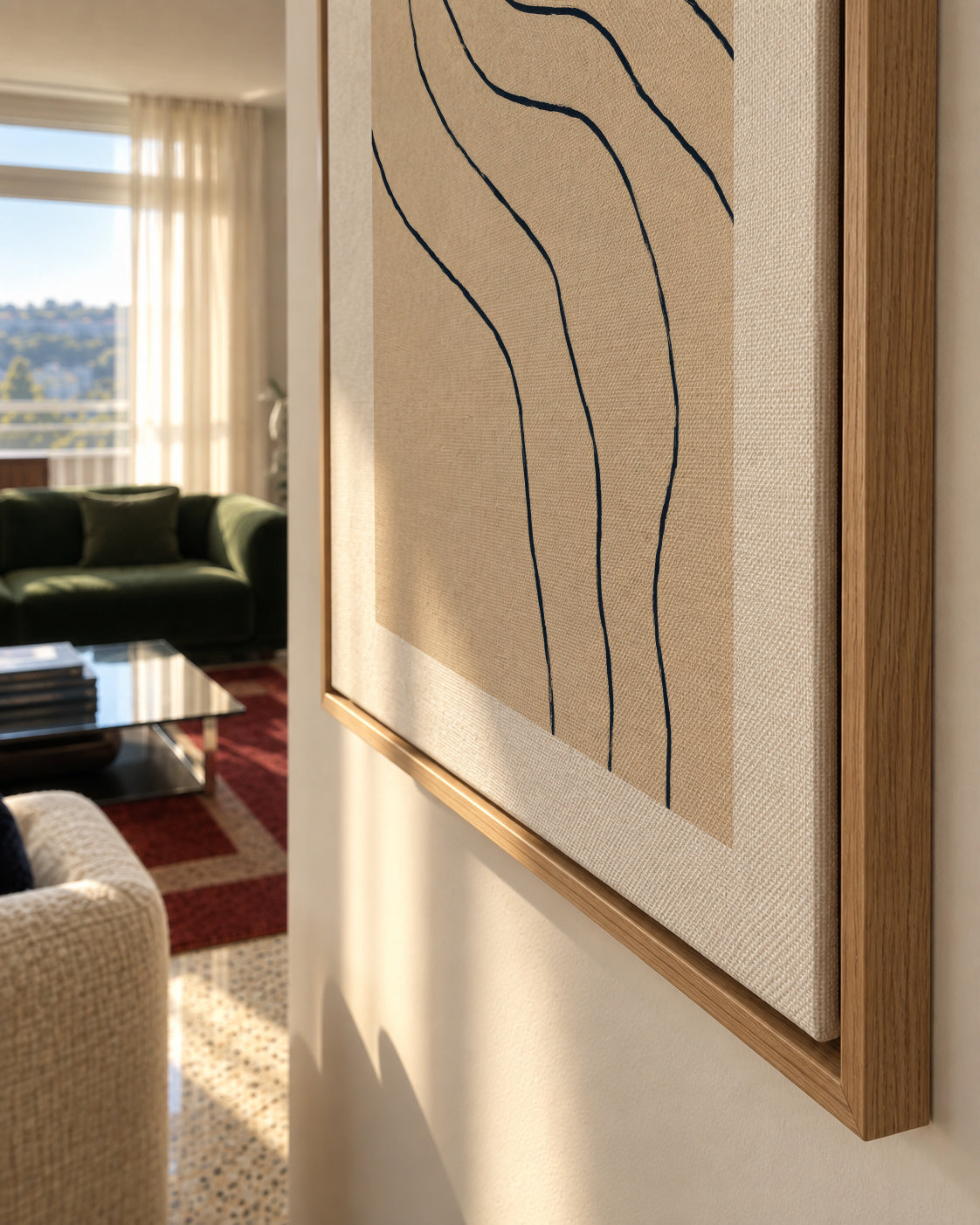 Sand Curves - Framed canvas detail