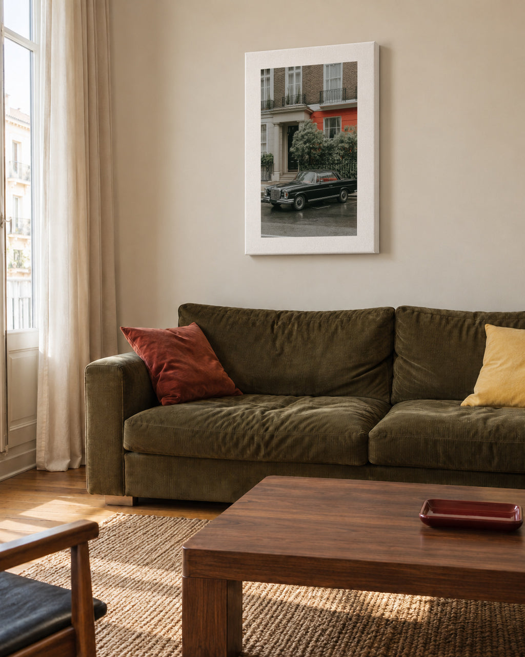 Quiet Street - Unframed canvas in an interior