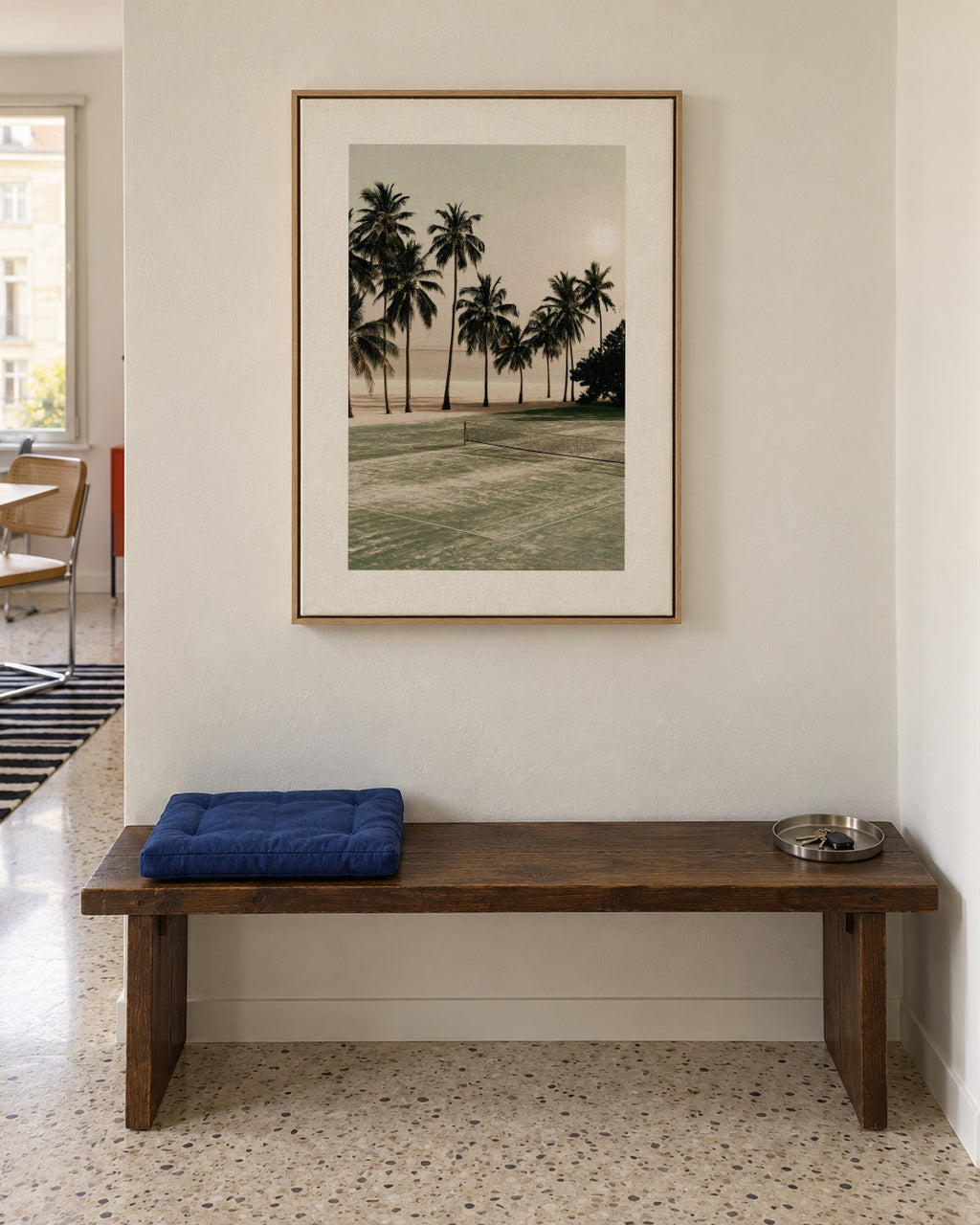 Palm Shadows - Framed canvas in an interior