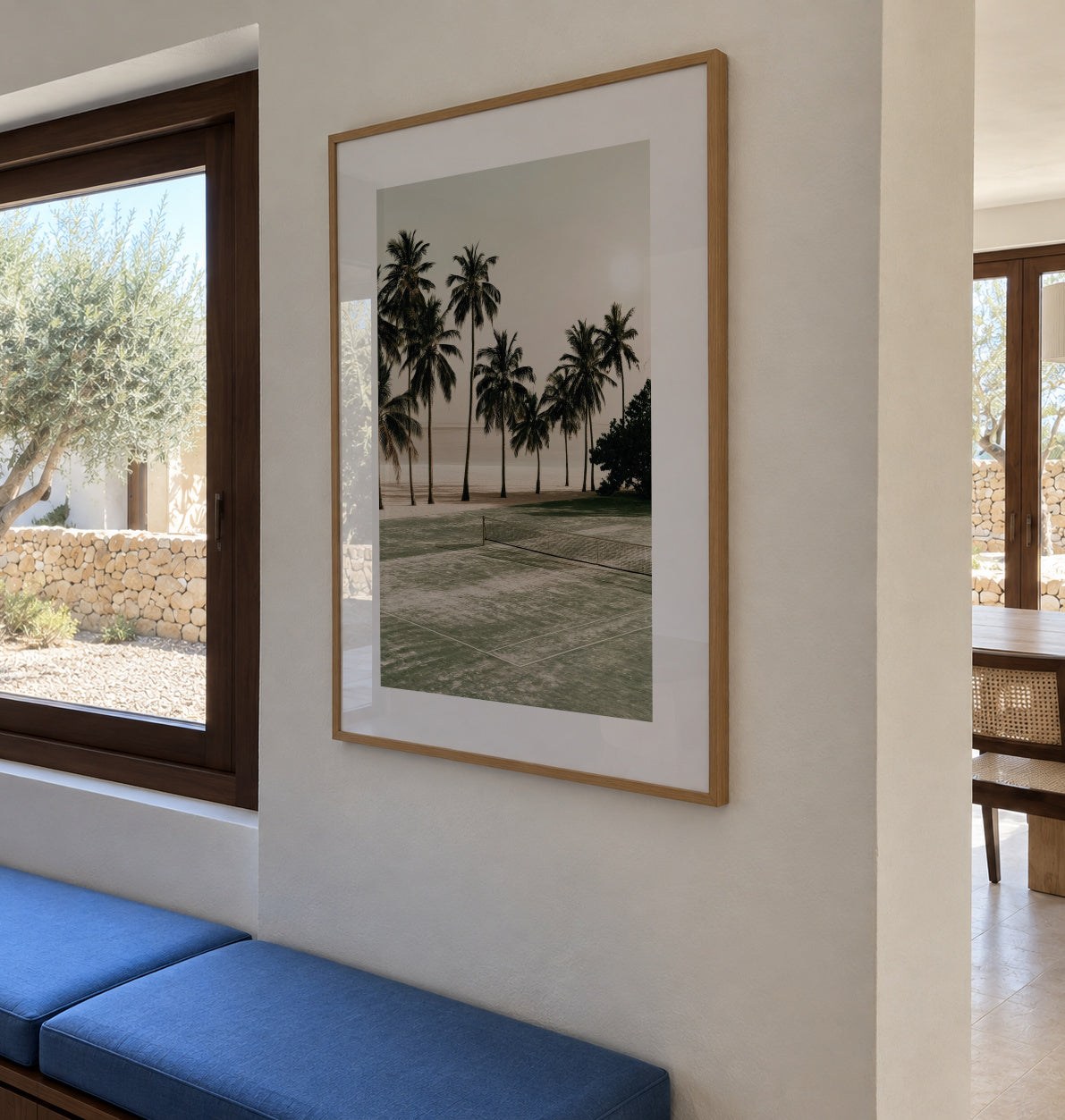 Palm Shadows - Framed poster in an interior
