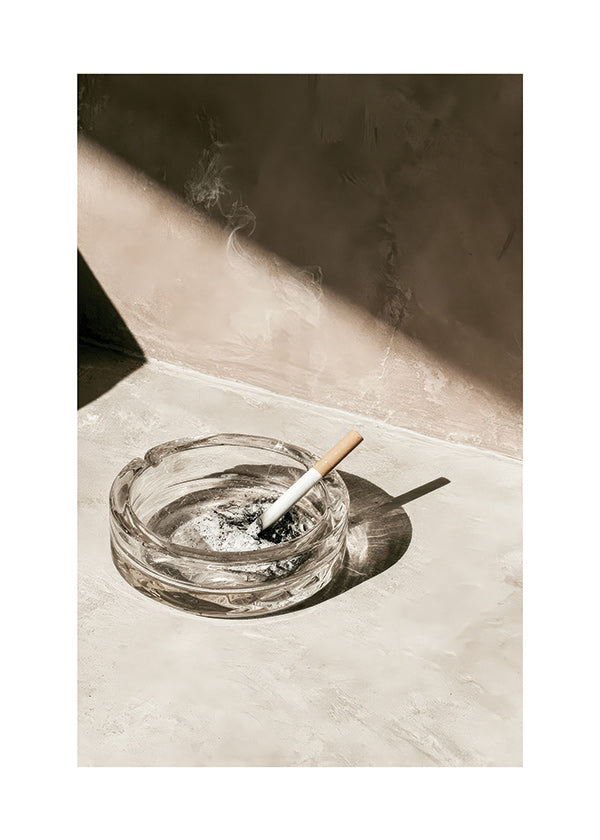 Küchenfoto mit Glas-Aschenbecher