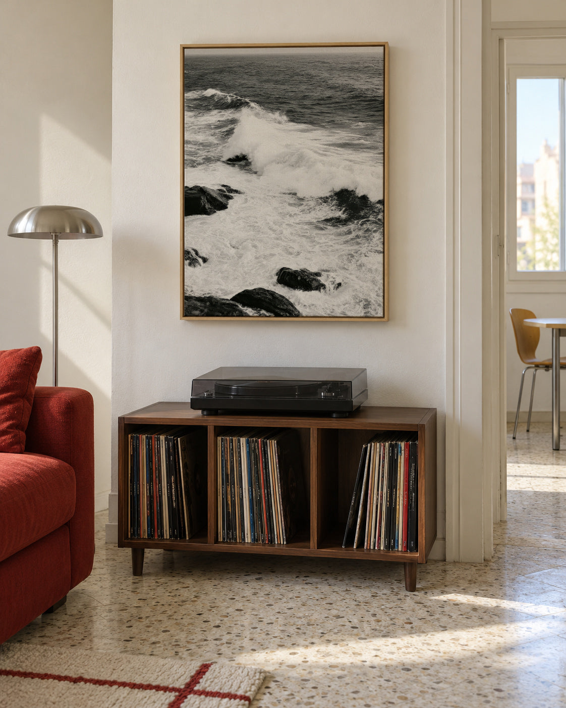 Coastal Storm - Framed canvas in an interior