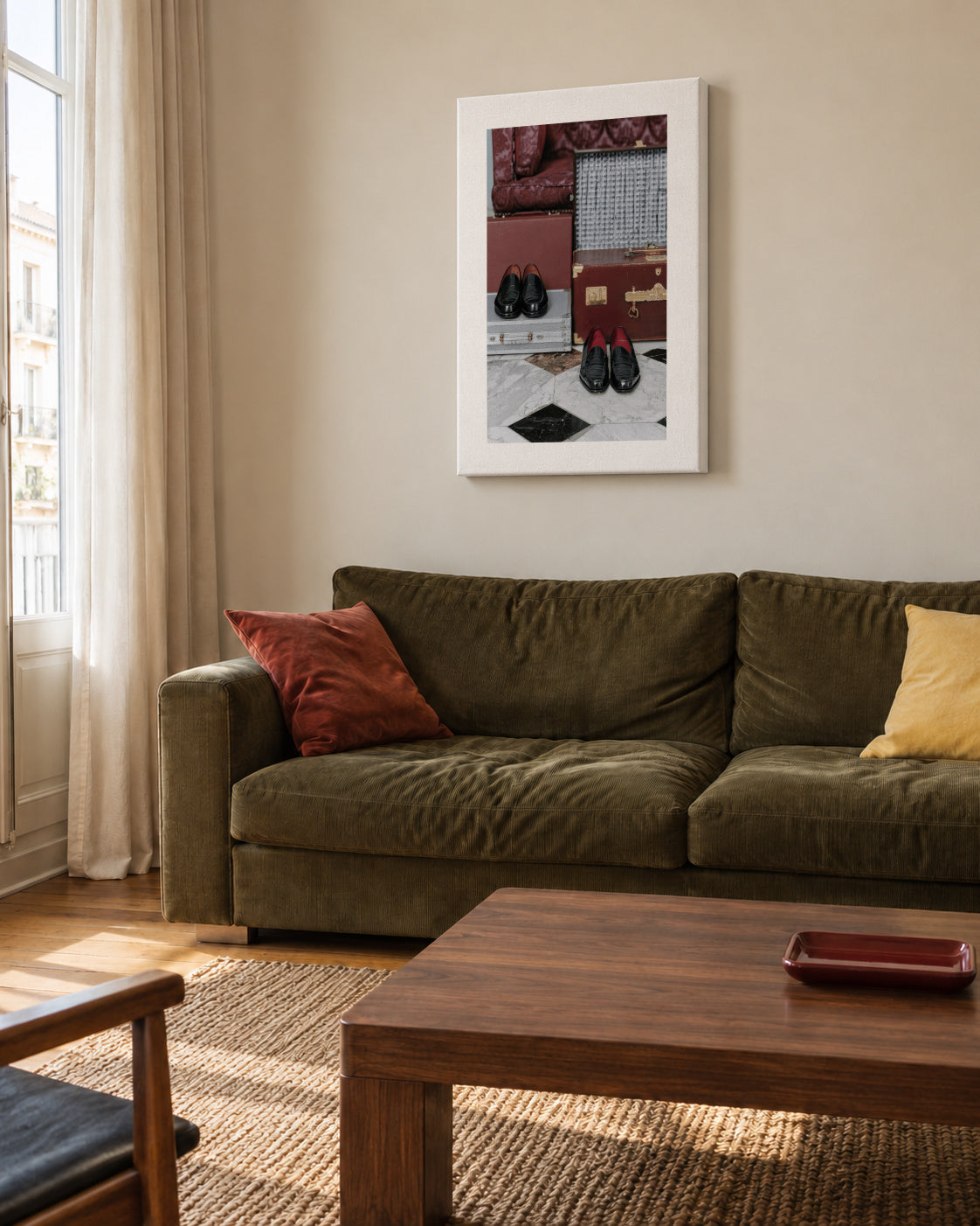 Weekend Packing - Unframed canvas in an interior