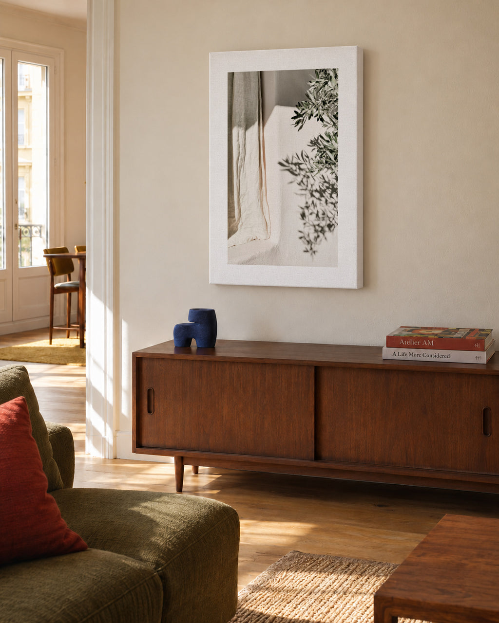 Linen Window - Unframed canvas in an interior