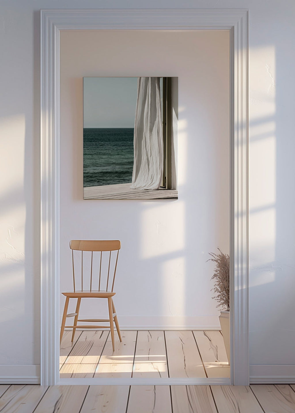 Landschaftsbild mit Vorhang am Meer