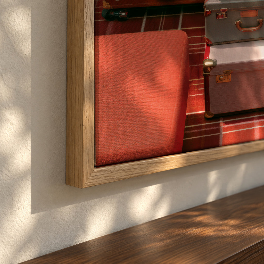Red Luggage - Framed canvas detail