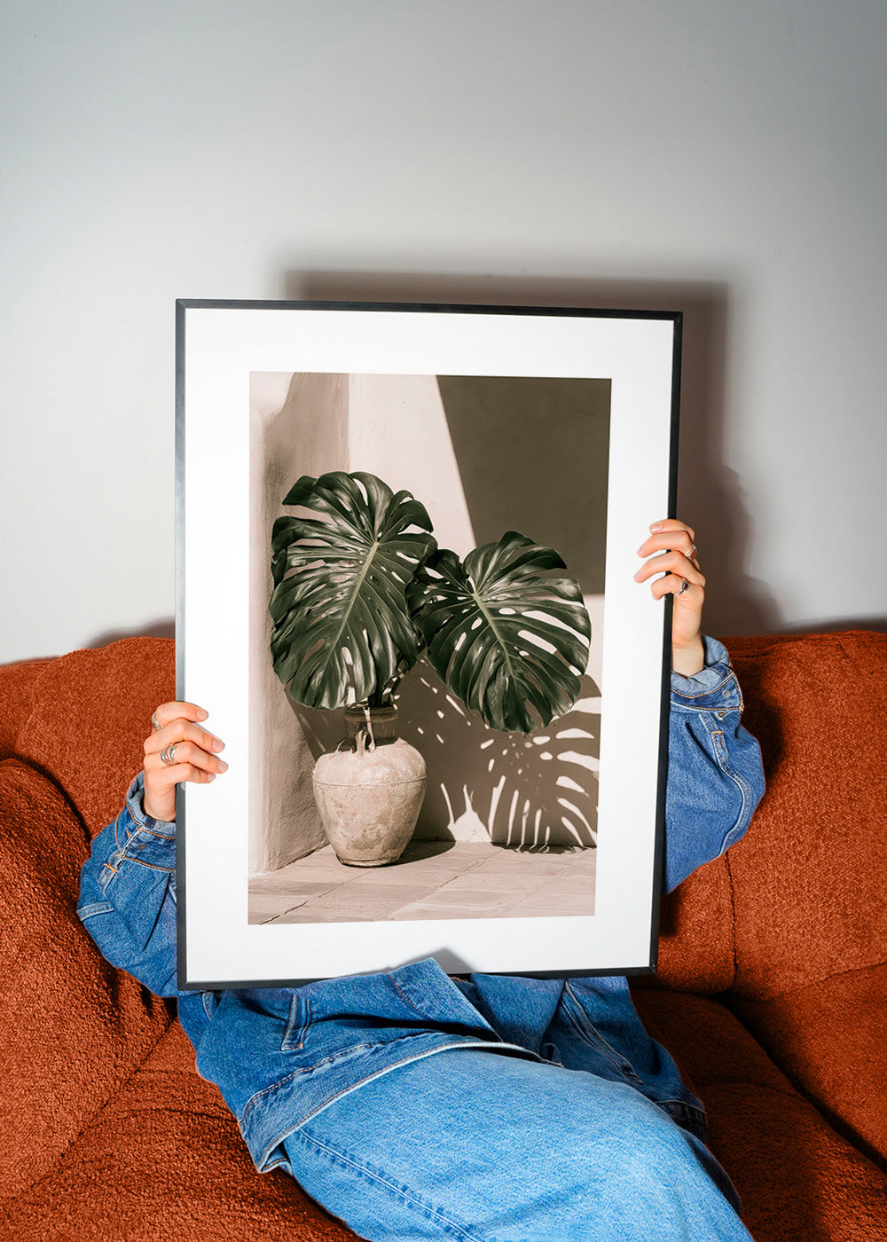 Botanischer Druck Monstera im Topf