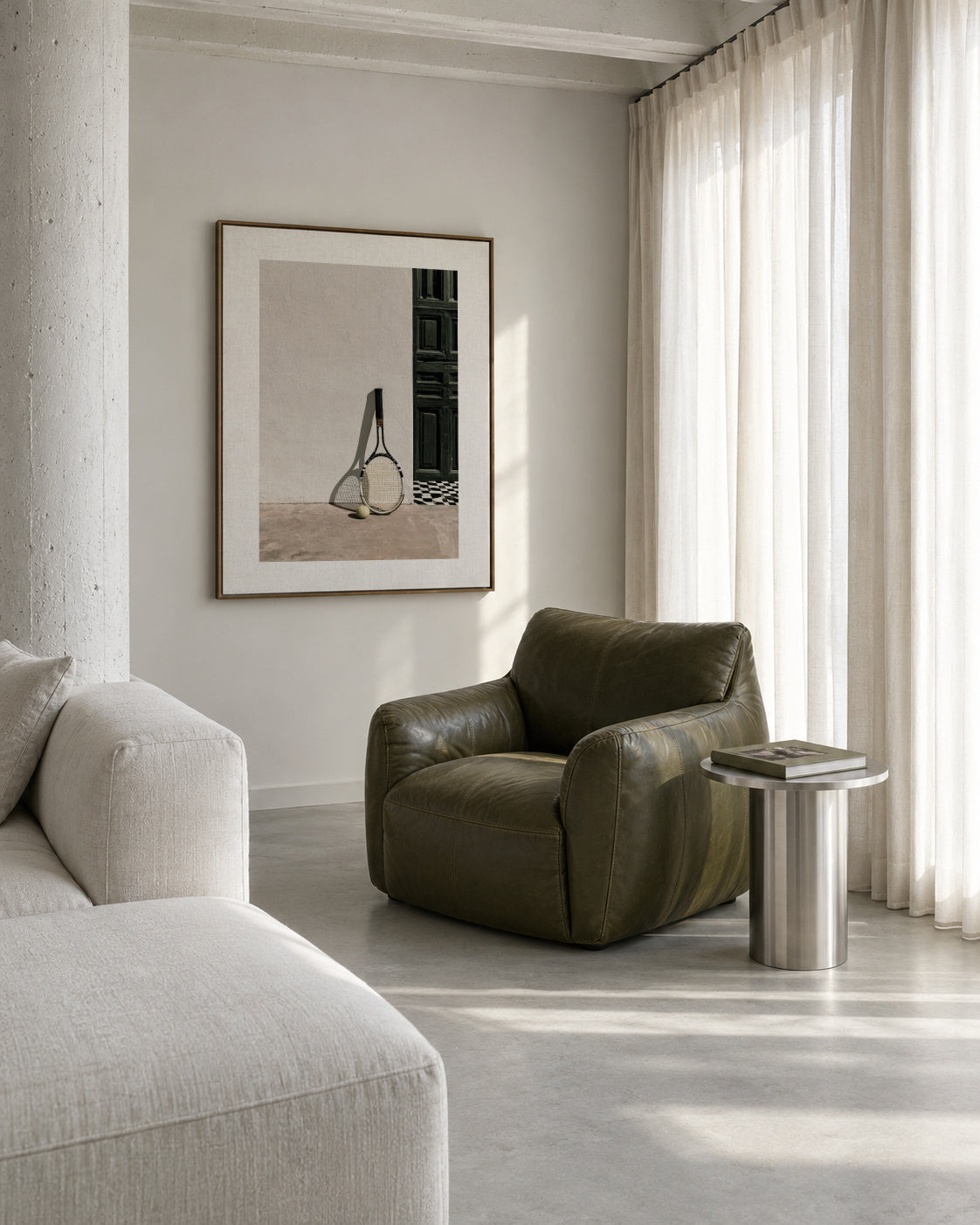 Tennis Afternoon - Framed canvas in an interior