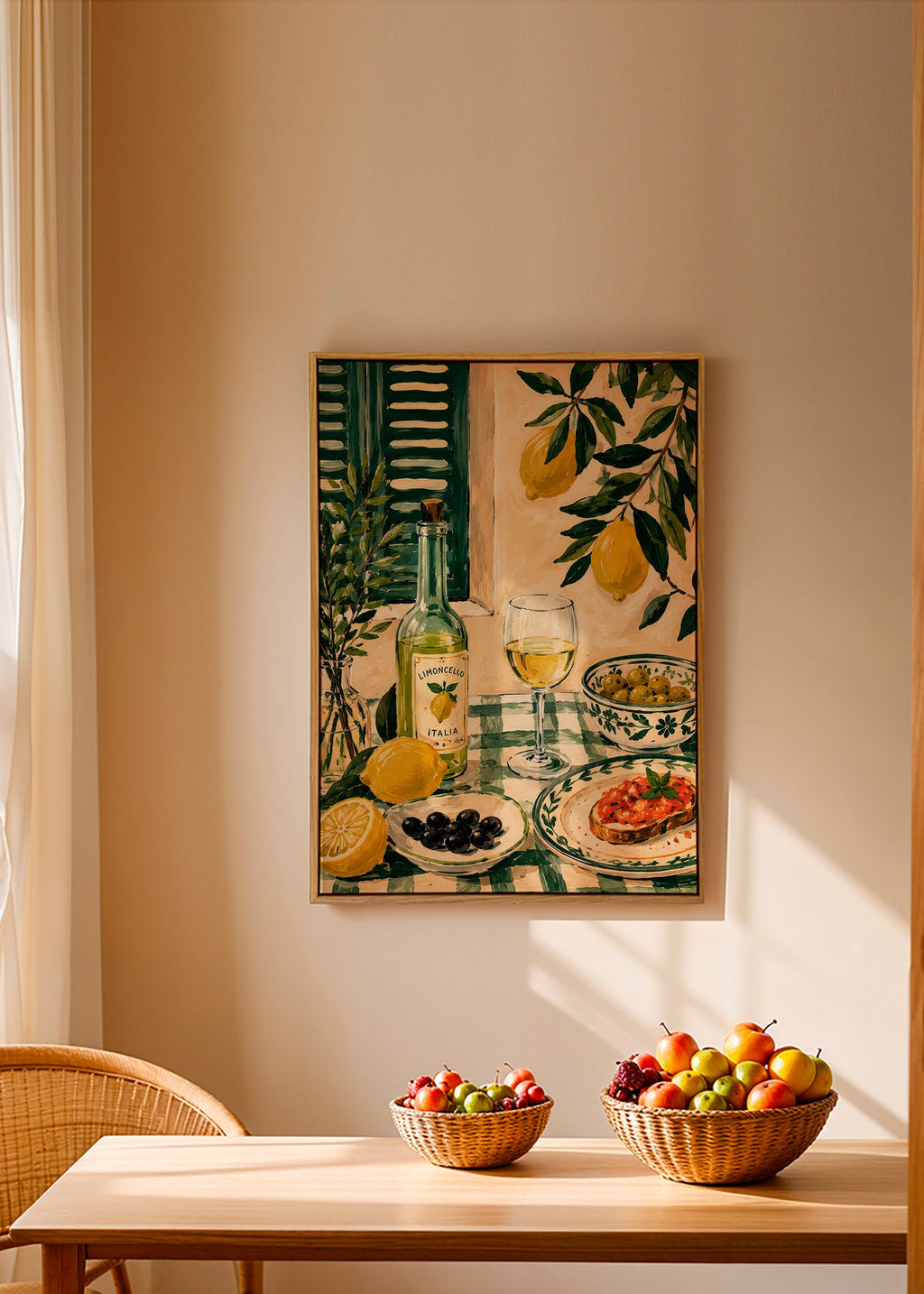 Küchenkunst: Stillleben mit Zitrone und Limoncello