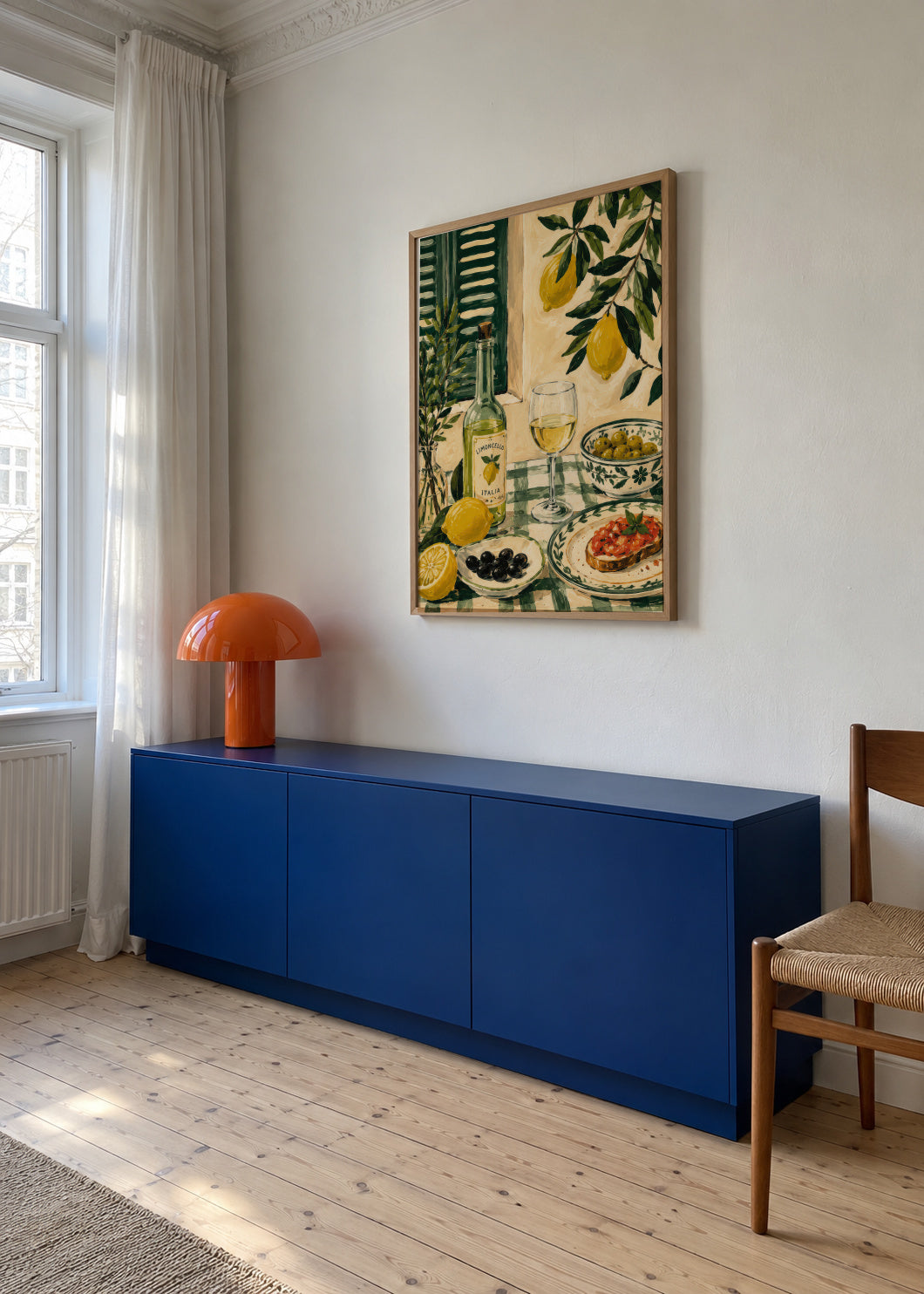 Lemon Lunch - Framed poster in an interior