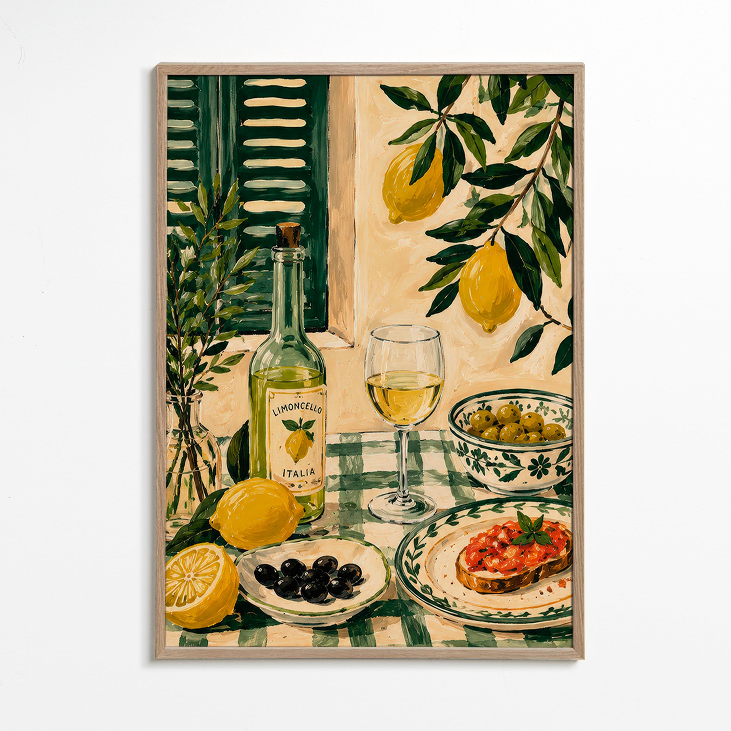 Küchenkunst: Stillleben mit Zitrone und Limoncello