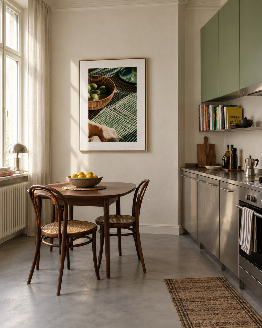Olive Table - Framed canvas in an interior
