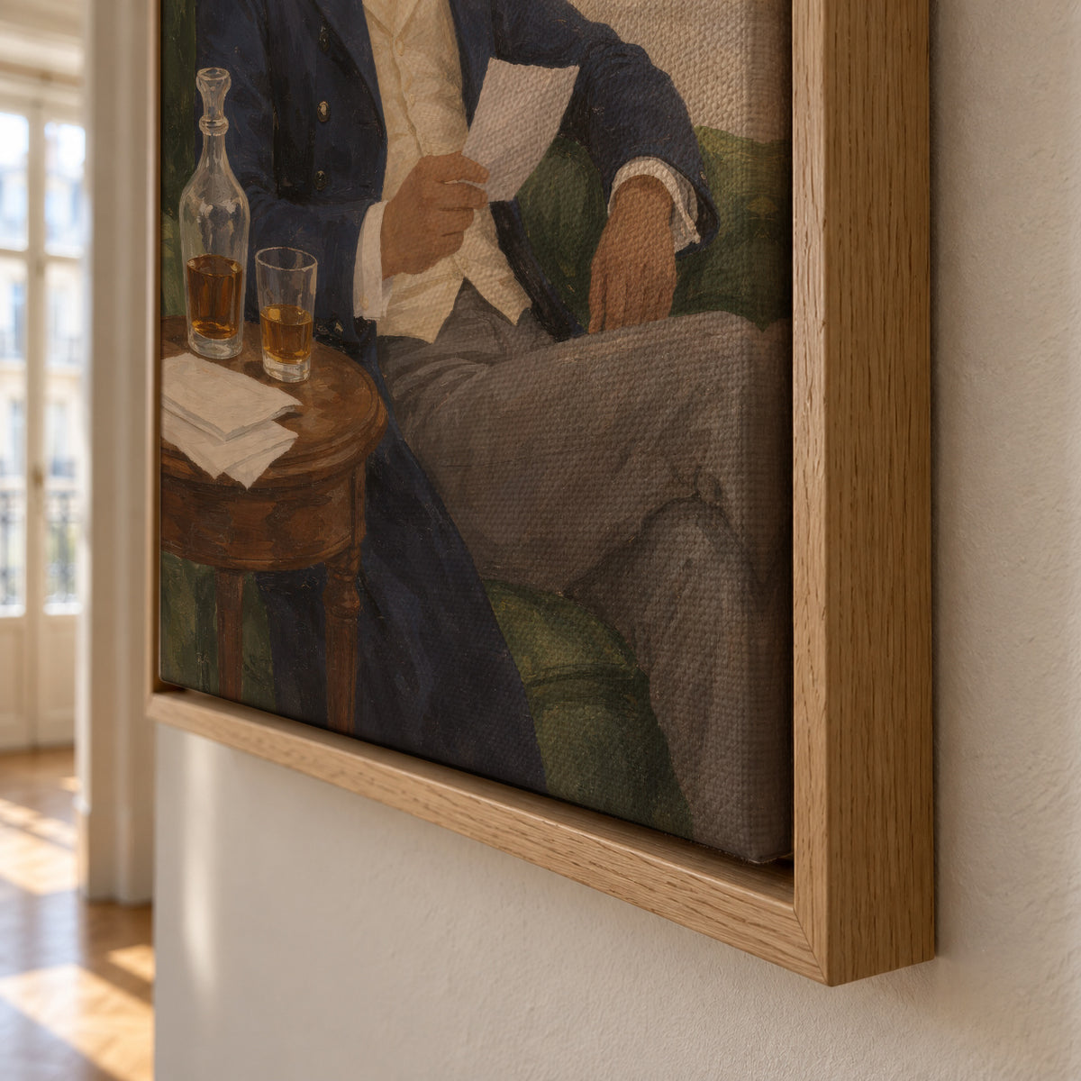The Gentleman’s Letter - Framed canvas detail