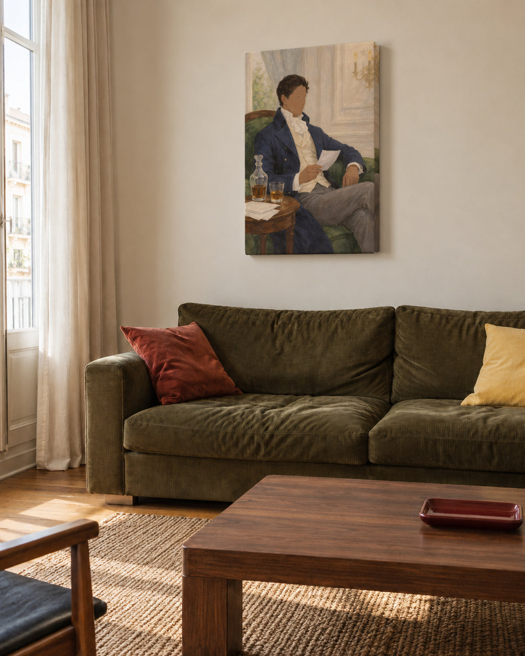 The Gentleman’s Letter - Unframed canvas in an interior