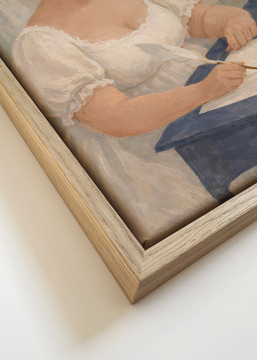 Illustration einer Dame, die bei Kerzenlicht schreibt
