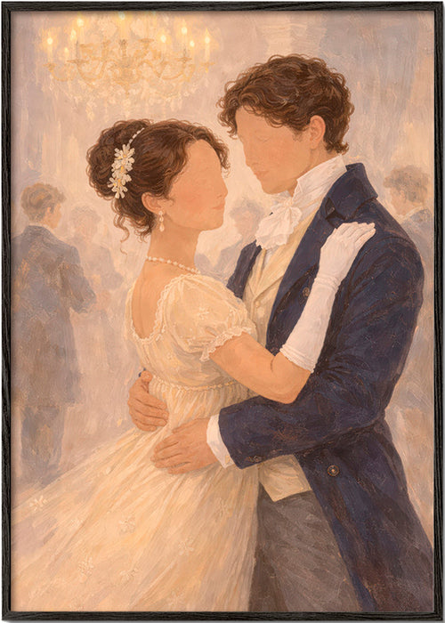 Illustration: romantischer Tanz im historischen Saal