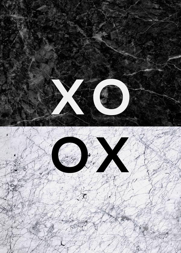 XO quote black & white
