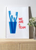 We are a team x 4 - Blue