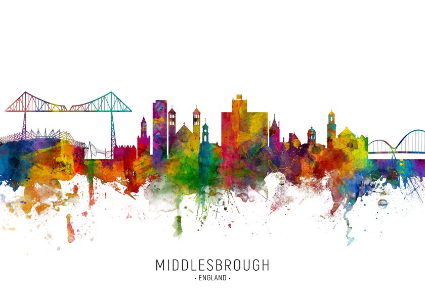 Middlesbrough Skyline multicolor