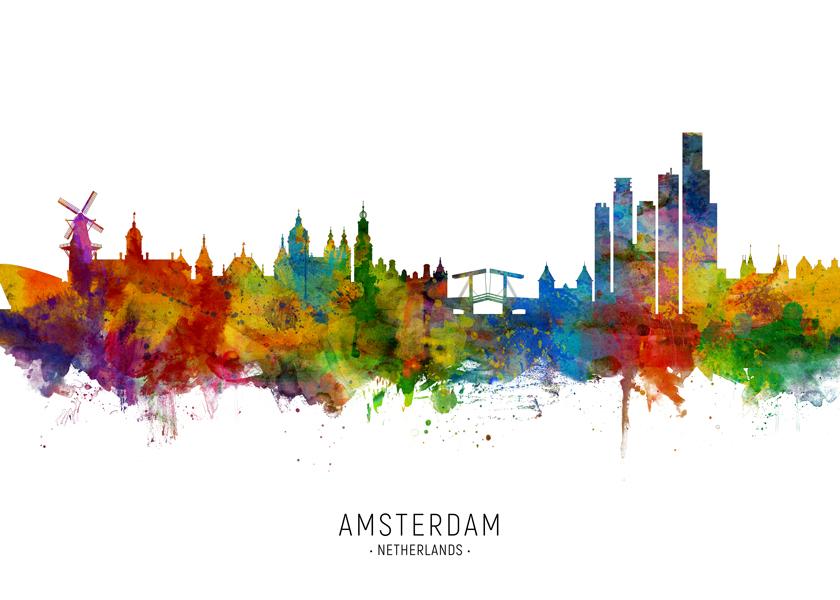 Amsterdam Skyline multicolor