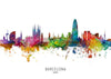 Barcelona Skyline multicolor