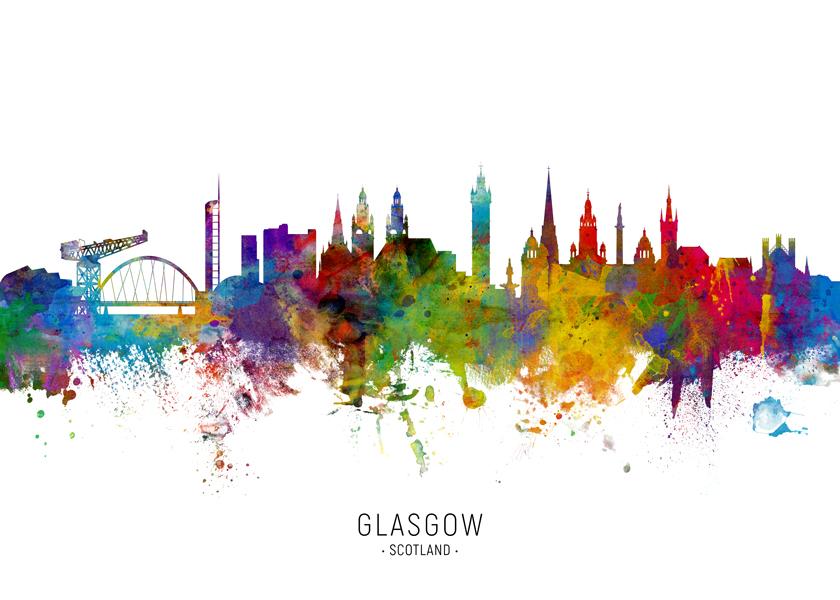 Glasgow Skyline multicolor