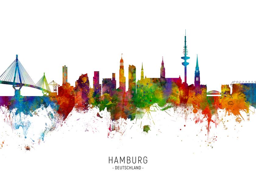 Hamburg Skyline multicolor