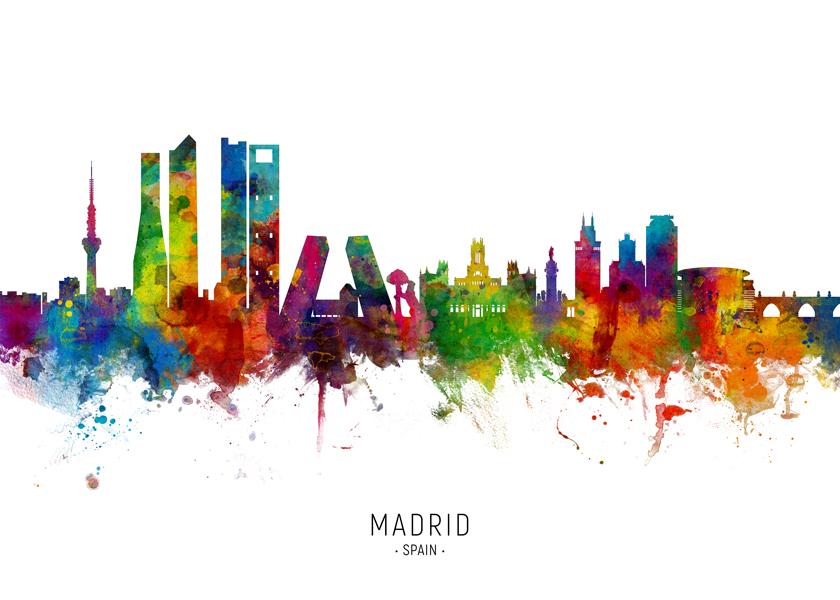 Madrid Skyline multicolor