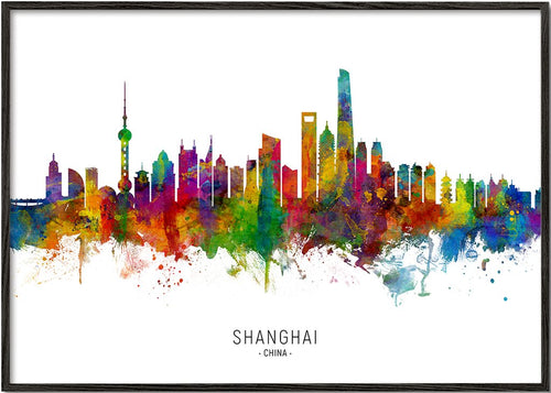 Shanghai Skyline multicolor