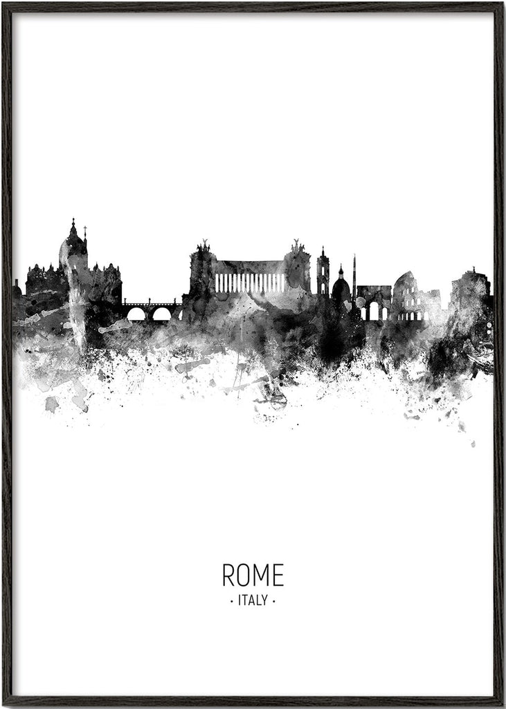 Rome Skyline en blanco y negro