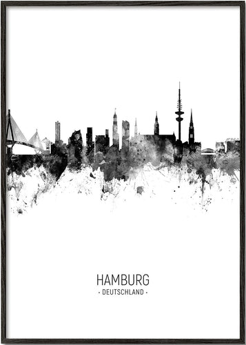 Hamburg Skyline en blanco y negro