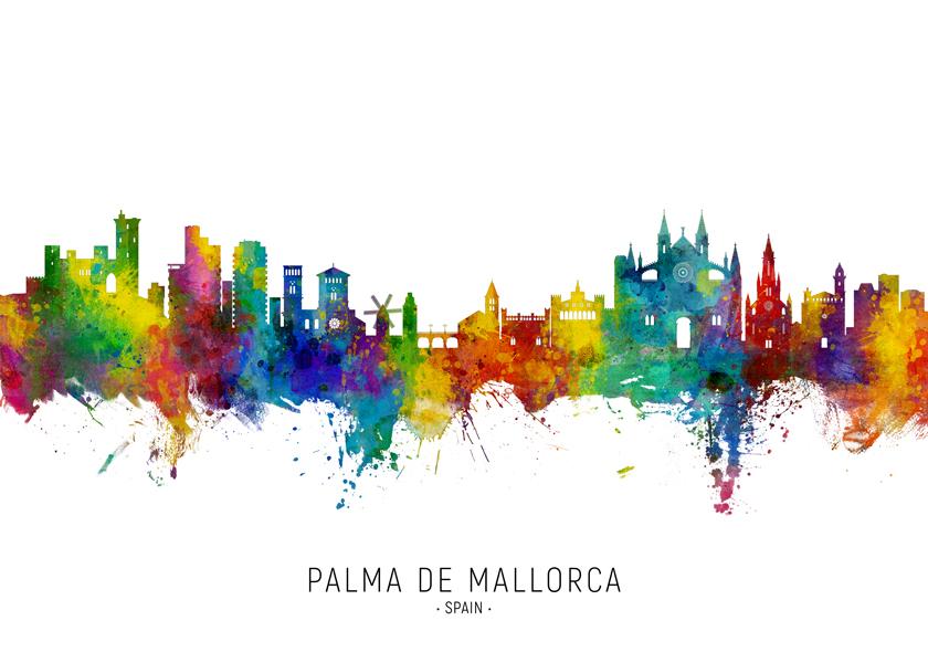 Palma de Mallorca Skyline multicolor