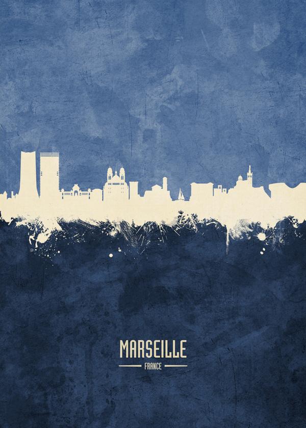 Marseille Skyline azul