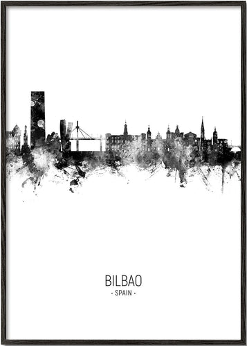 Bilbao Skyline blanco y negro