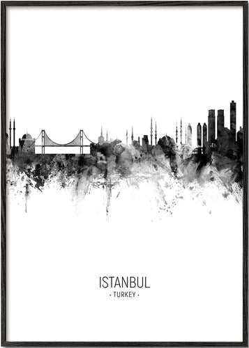 Istanbul Skyline blanco y negro
