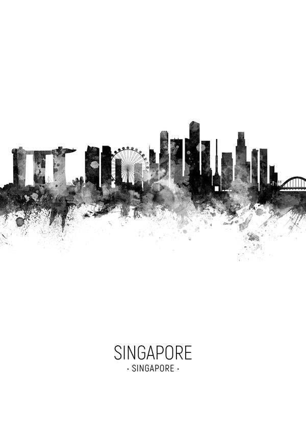 Singapore Skyline blanco y negro