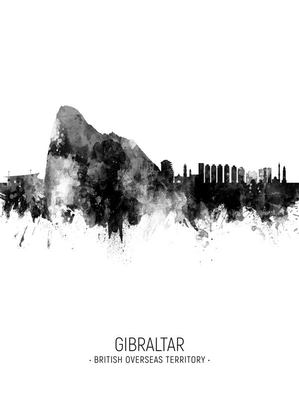 Gibraltar Skyline blanco y negro