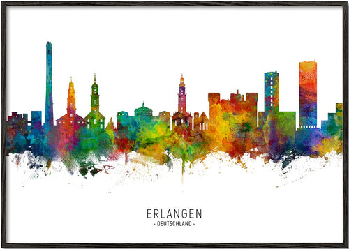 Erlangen Skyline multicolor