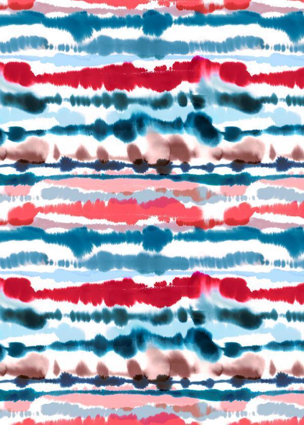 Soft Nautical Watercolor Lines Red