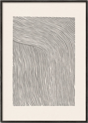 Stripes linocut Nº6 - Gray