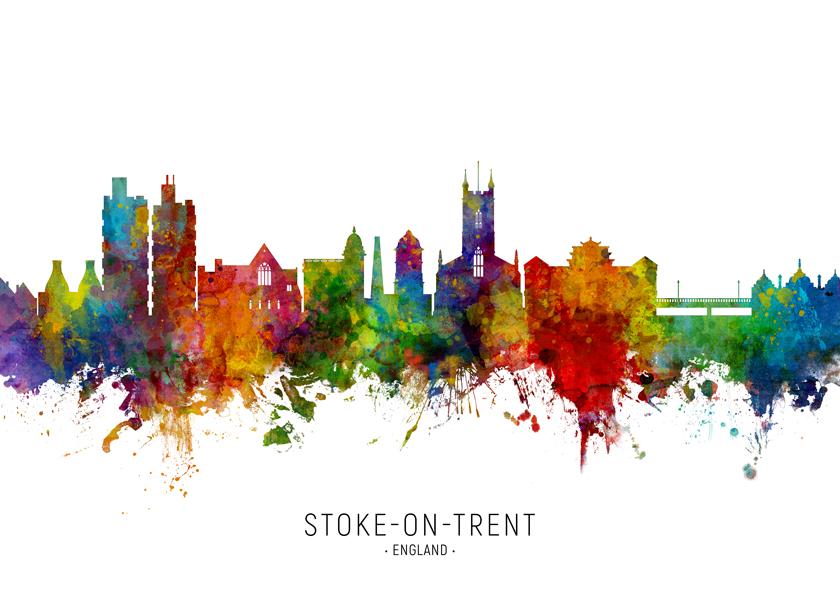 Stoke-on-Trent Skyline multicolor