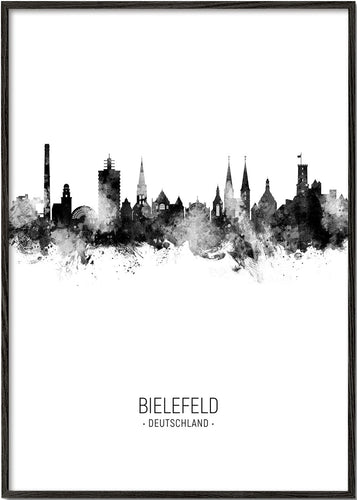 Bielefeld Skyline blanco y negro