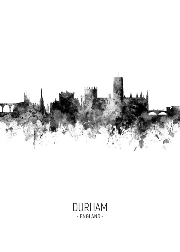 Durham Skyline blanco y negro