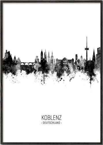 Koblenz Skyline blanco y negro