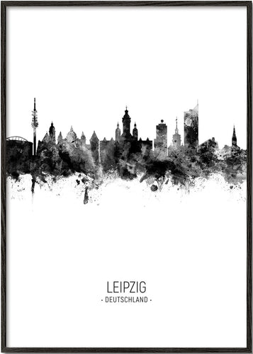 Leipzig Skyline blanco y negro