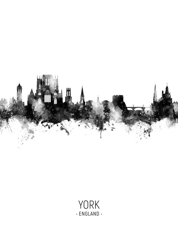 York Skyline blanco y negro