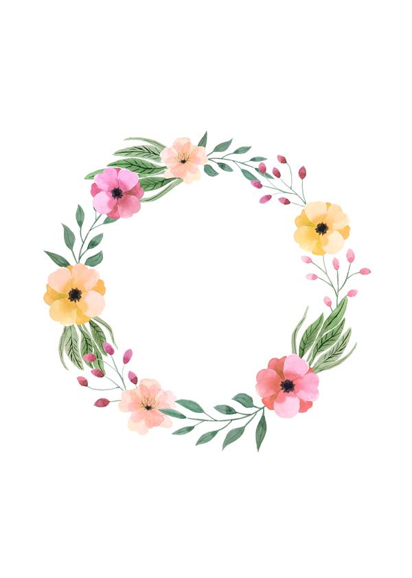 Floral Watercolor Wreath